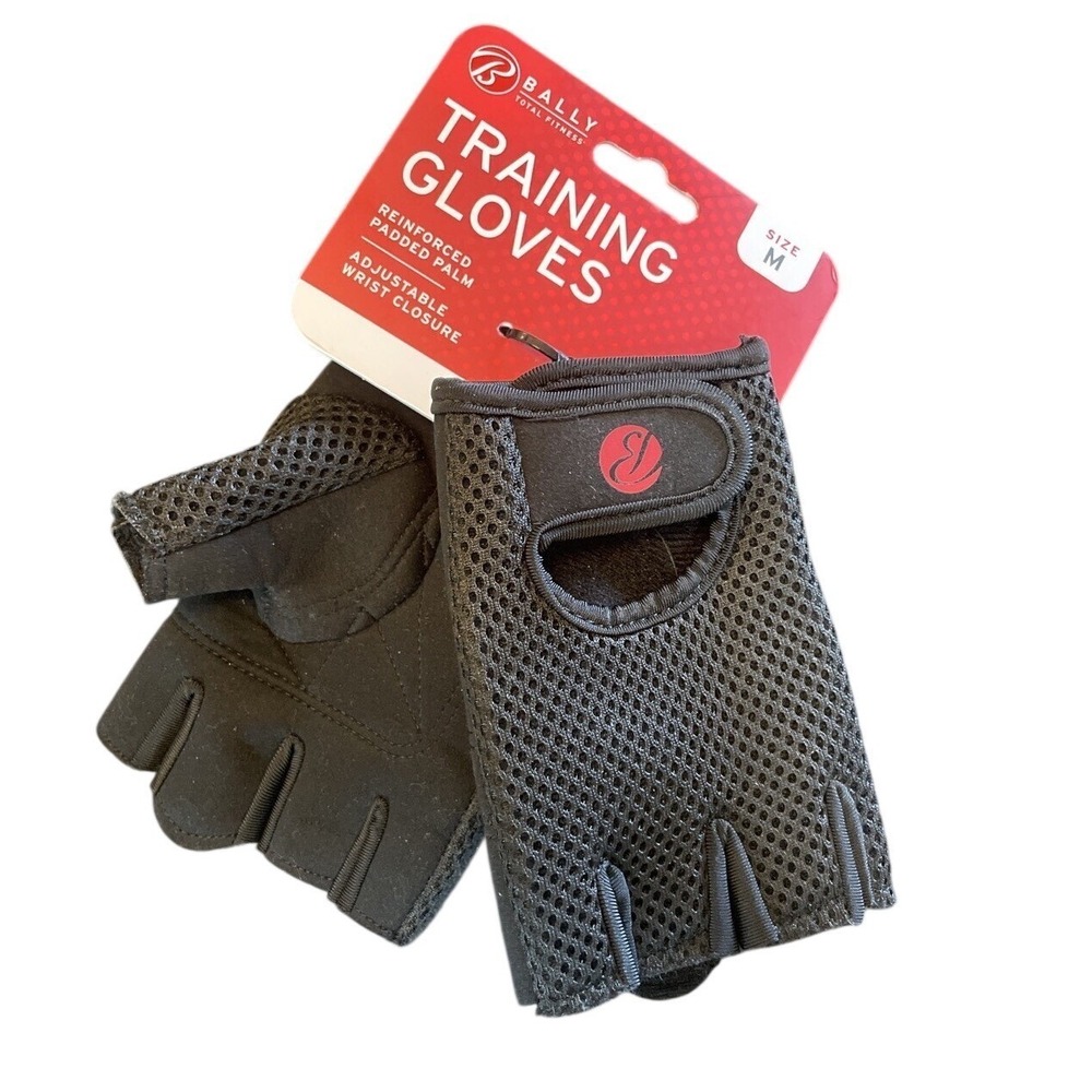 Bally Total Fitness Training Gloves Size M Weight Lifting Protective Fingerless